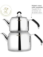 Nehir 29006 Maxi Modern Çelik Çaydanlık Takımı