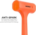 NEIKO 02848A Totschlaghammer 1,4 kg, neon turuncu, tek gövdeli şekilli, kareli sap, kıvılcım ve geri tepmeye dayanıklı