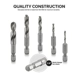 NEIKO 11402A küt matkap ucu seti, metal için, 5 parça, 1/4 inç hızlı değiştirilen altıgen şaft | M2 yüksek hızlı çelik | hızlı değiştirme mandren ve tahrik değişimi için | matkap ucu tutucu dahildir