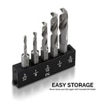 NEIKO 11402A küt matkap ucu seti, metal için, 5 parça, 1/4 inç hızlı değiştirilen altıgen şaft | M2 yüksek hızlı çelik | hızlı değiştirme mandren ve tahrik değişimi için | matkap ucu tutucu dahildir