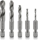 NEIKO 11402A küt matkap ucu seti, metal için, 5 parça, 1/4 inç hızlı değiştirilen altıgen şaft | M2 yüksek hızlı çelik | hızlı değiştirme mandren ve tahrik değişimi için | matkap ucu tutucu dahildir