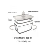 Neoflam Fika Clik Bej Dikdörtgen Saklama Kabı 800 ml