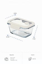 Neoflam Fika Glace Vakumlu Cam Saklama Kabı 460 ML Bej