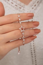 NEREZE 925 Ayar Asansörlü Yıldız Bileklik Kadın Gümüş Bileklik