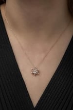 NEREZE 925 Ayar Beyaz Lotus Çiçeği Kolye Kadın Gümüş Kolye