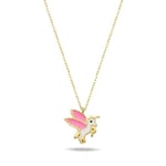NEREZE 925 Ayar Gümüş Gold Pembe Mineli Unicorn Kolye