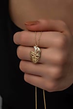NEREZE 925 Ayar Gümüş Gold Rengi Maske Kolye