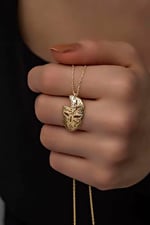 NEREZE 925 Ayar Gümüş Gold Rengi Maske Kolye