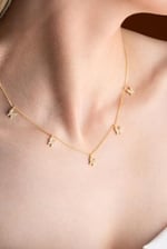 NEREZE 925 Ayar Gümüş Gold Zirkon Taşlı Şans Kelebek Kolye