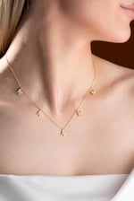 NEREZE 925 Ayar Gümüş Gold Zirkon Taşlı Şans Kelebek Kolye