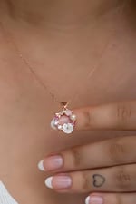 NEREZE 925 Ayar Gümüş Manolya Çiçeği Model Bahar Çiçeği Kolye