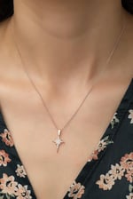 NEREZE 925 Ayar Gümüş Minik Kutup Yıldızı Kolye Kadın Gümüş Kolye