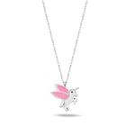 NEREZE 925 Ayar Gümüş Rodyumlu Pembe Mineli Unicorn Kolye