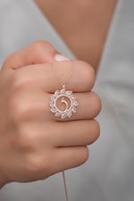 NEREZE 925 Ayar Gümüş Rose Zirkon Taşlı Anka Kuşu Kolye
