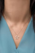 NEREZE 925 Ayar Gümüş Zirkon Taşlı Yıldız Kolye