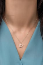 NEREZE 925 Ayar Gümüş Zirkon Taşlı Yıldız Kolye
