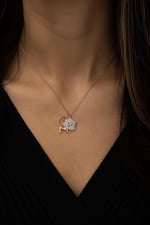 NEREZE 925 Ayar Kedi Kolye Kadın Gümüş Kolye