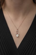 NEREZE 925 Ayar Manolya Çiçeği Kolye Kadın Gümüş Kolye