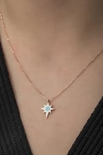 NEREZE 925 Ayar Minimal Kutup Yıldızı Kolye Kadın Gümüş Kolye