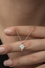 NEREZE 925 Ayar Minimal Kutup Yıldızı Kolye Kadın Gümüş Kolye