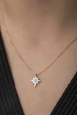 NEREZE 925 Ayar Minimal Kutup Yıldızı Kolye Kadın Gümüş Kolye