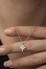 NEREZE 925 Ayar Minimal Kutup Yıldızı Kolye Kadın Gümüş Kolye