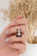 NEREZE 925 Ayar Panda Kolye Kadın Gümüş Kolye