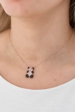 NEREZE 925 Ayar Panda Kolye Kadın Gümüş Kolye