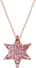 NEREZE 925 Ayar Pembe Lotus Çiçeği Kolye Kadın Gümüş Kolye