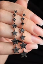 NEREZE 925 Ayar Samanyolu Yıldız Küpe Kadın Gümüş Küpe