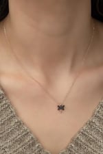 NEREZE 925 Ayar Siyah Minik Yusufcuk Kolye Kadın Gümüş Kolye