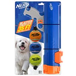 Nerf Dog 30 cm Blaster w/o Ball Clip 3 5 cm Squeak Tenis Topları - Opak Mavi/Turuncu/Gri ve Turuncu ve Mavi ve Yeşil - Seçenekler: 3.8 Inch, Small