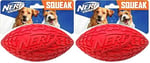 Nerf Dog İnteraktif Squeaker'lı Lastik Futbol Köpek Oyuncağı, Hafif, Dayanıklı ve Suya Dayanıklı, Orta/Büyük Irklar için 15 cm Çap, Tek Birim, Kırmızı (2 paketi) - Seçenekler: 6 in, 6 in (2 paketi)