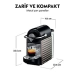 Nespresso C66T Pixie Titan + Aeroccino 3 Bundle Kahve Makinesi, Gri