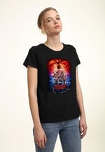 Netflix Stranger Things Ekip Bisiklet Yaka Tişört Kadın