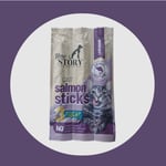 New Story Somon Balık Etli Stick Yumuşak Kedi Ödül Maması 3'lü Paket 5 Gram x 3 Adet