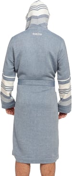 New York Fitty Lacivert Organik Pamuk Peştemal Bornoz L/X-Large (Lacivert/Ekru)