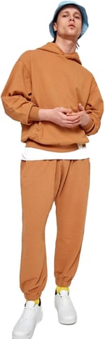 Newold Washed Oversized Unisex Jogger, Tan, XL, 21263322353