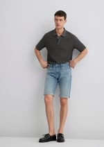 Nicholas Açık Puslu Mavi Premium Jean Şort 0416028720