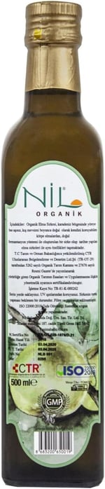 Nil Baharat Organik Körpe Elma Sirkesi 500 ml (Karadeniz Bölgesi Ne Has Körpe Elmalardan) kolay Içimli