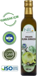 Nil Baharat Organik Körpe Elma Sirkesi 500 ml (Karadeniz Bölgesi Ne Has Körpe Elmalardan) kolay Içimli
