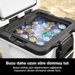 Ninja FrostVault Hard Cooler 28 l, birinci sınıf yalıtımlı soğutma kutusu, 6 güne kadar buz tutar, buzdolabı sıcaklığına sahip entegre kuru saklama çekmece - Seçenekler: Beyaz 28 L, 28L Gri, 42L Beyaz