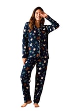 Nisanca Kadın Kışlık Welsoft Peluş Polar Düğmeli Pijama Takımı