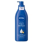 NIVEA Besleyici Vücut Sütü 400 ml, Kuru ve Çok Kuru Ciltler, 72 Saat Yoğun Nemlendirici,Badem Yağı