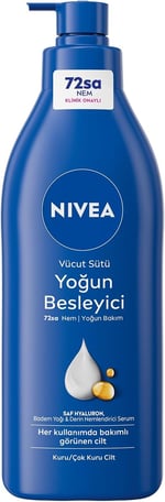 NIVEA Besleyici Vücut Sütü 400 ml, Kuru ve Çok Kuru Ciltler, 72 Saat Yoğun Nemlendirici,Badem Yağı