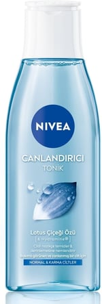 NIVEA Canlandırıcı Tonik 200ml, Nemlendirici, Lotus Çiçeği, Cildi Kurutmadan Temizler, Normal ve Karma Cilt Tipleri