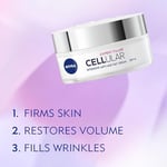 NIVEA Cellular Expert Filler Yoğun Yaşlanma Karşıtı Gündüz Bakım Yüz Kremi 50 ml, Hyaluronik Asit ve Folik Asit, SPF15 Güneş Koruması - Seçenekler: Tek Ebat (3 paketi), Tek Ebat