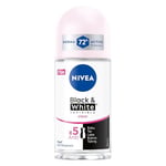 NIVEA Kadın Roll On Deodorant Black & White Invisible Clear 72 Saat Anti-Perspirant Koruma (50 ml)