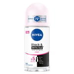 NIVEA Kadın Roll On Deodorant Black & White Invisible Clear 72 Saat Anti-Perspirant Koruma (50 ml)