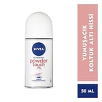 NIVEA Kadın Roll-on Deodorant Powder Touch 50ml, Koltuk Altı Koruma, Ter ve Ter Kokusuna Karşı 48 Saat Deodorant Koruması